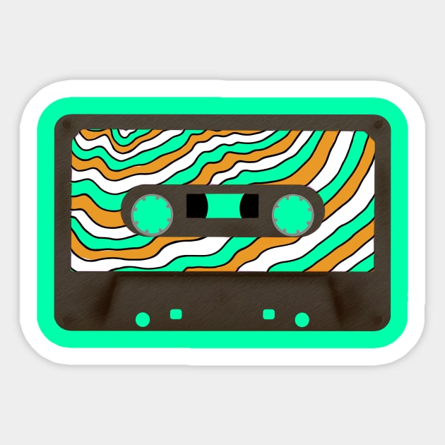 Vinatge cassette tape Sticker by Spindriftdesigns